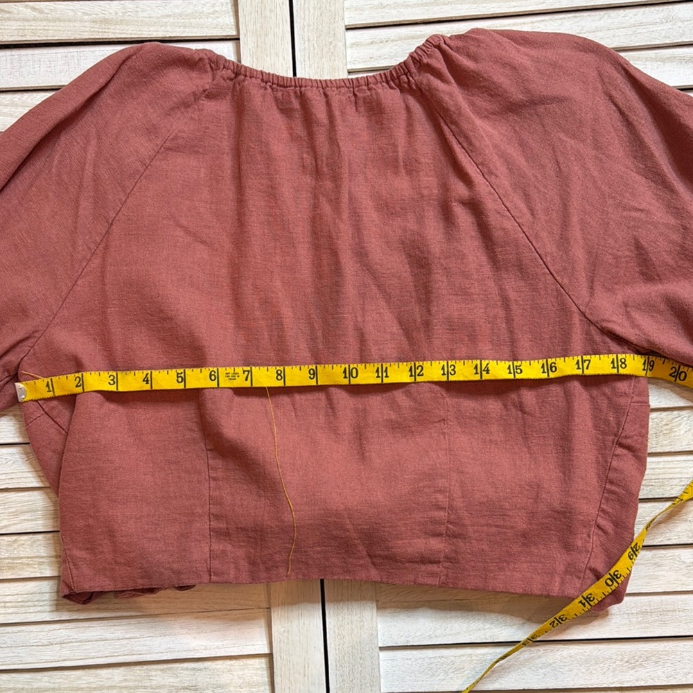 Rust Tie-Front Blouse - Picture 8 of 8